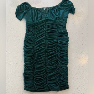 1X Bluebell Women's Plus Green Tonight Mesh Midi Dress Stretch Plus Size Evening